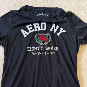 Aeropostale Classic Crew Black Tee